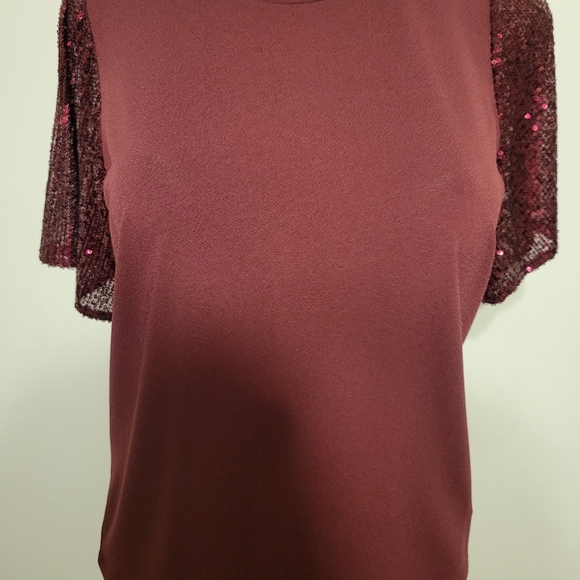 Micheal Kors Collection Red Small Sequin Top Small Christmas Holidays - Picture 3 of 5